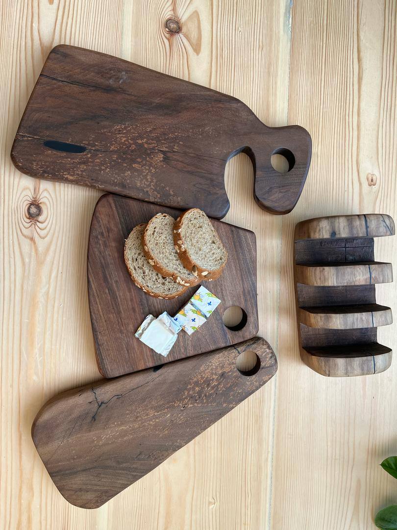 Woodenberg „TrioCut“ – 3-teiliges Schneidebrett-Set aus Walnussholz
