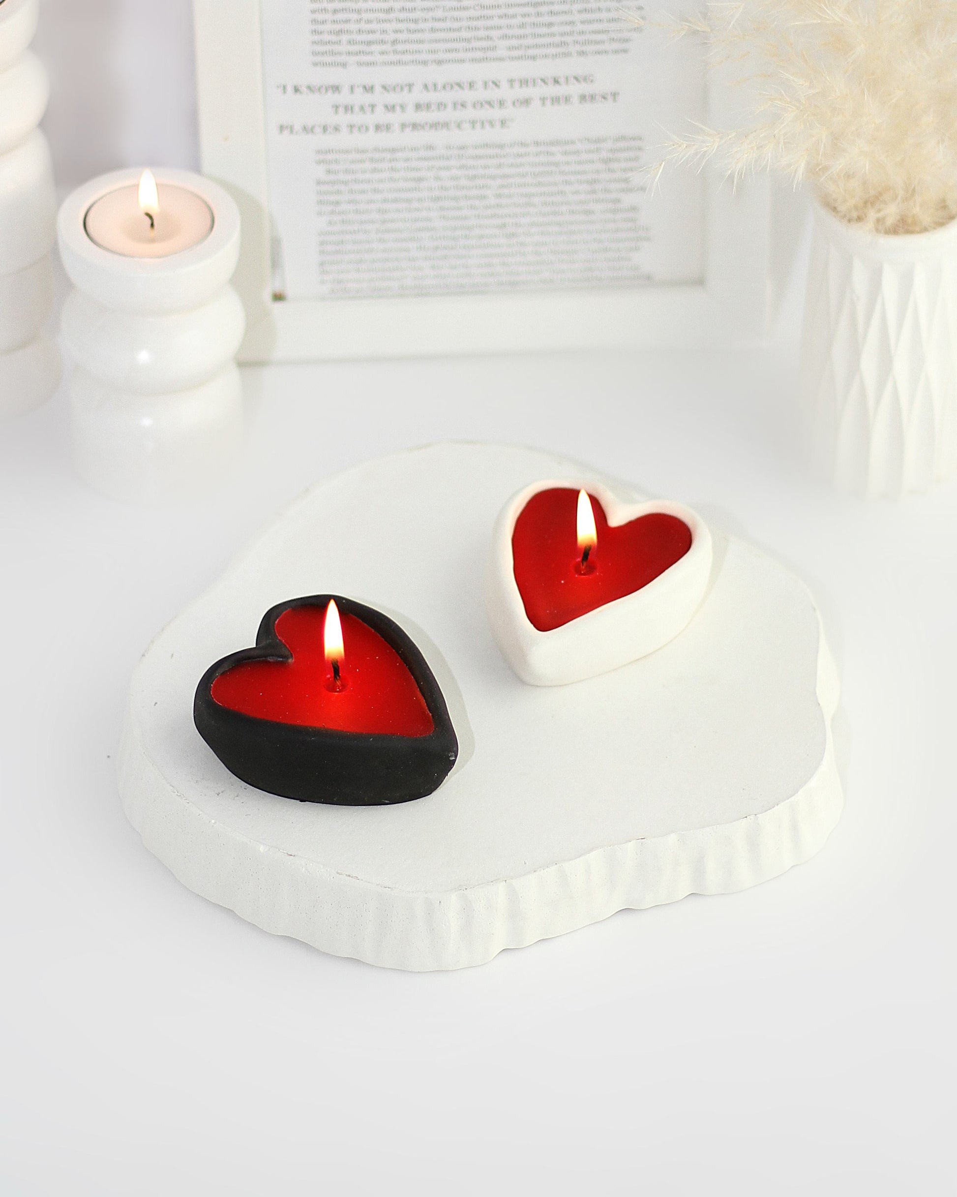 Kandelberg Herzkerze „Twin Flame“ – Rot mit Rand