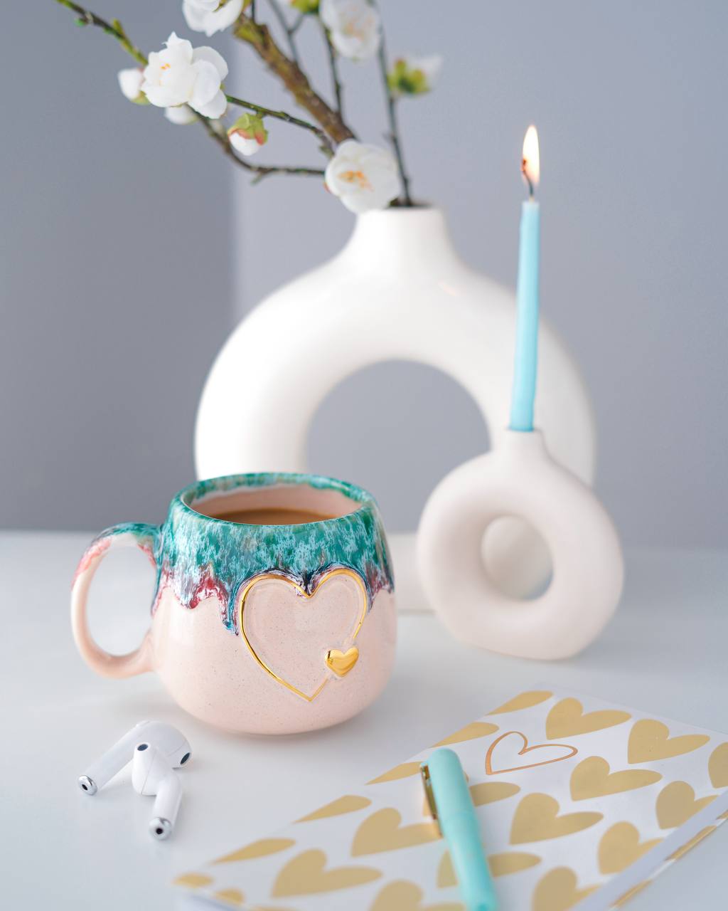Aschenberg Herz-Set – Espresso- oder Zuckerdose mit Holzdeckel