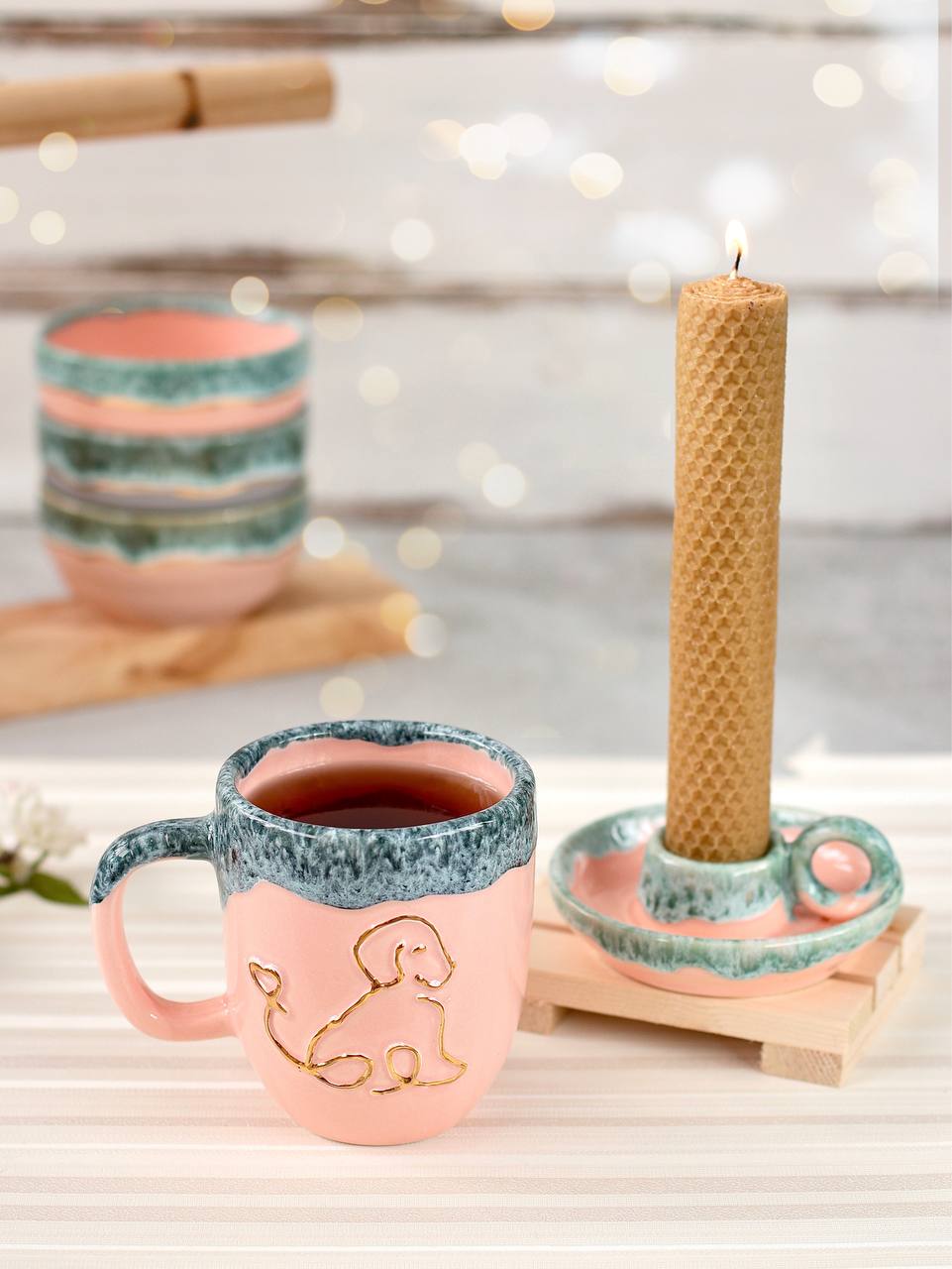 Aschenberg Keramiktasse – Hund mit Herz