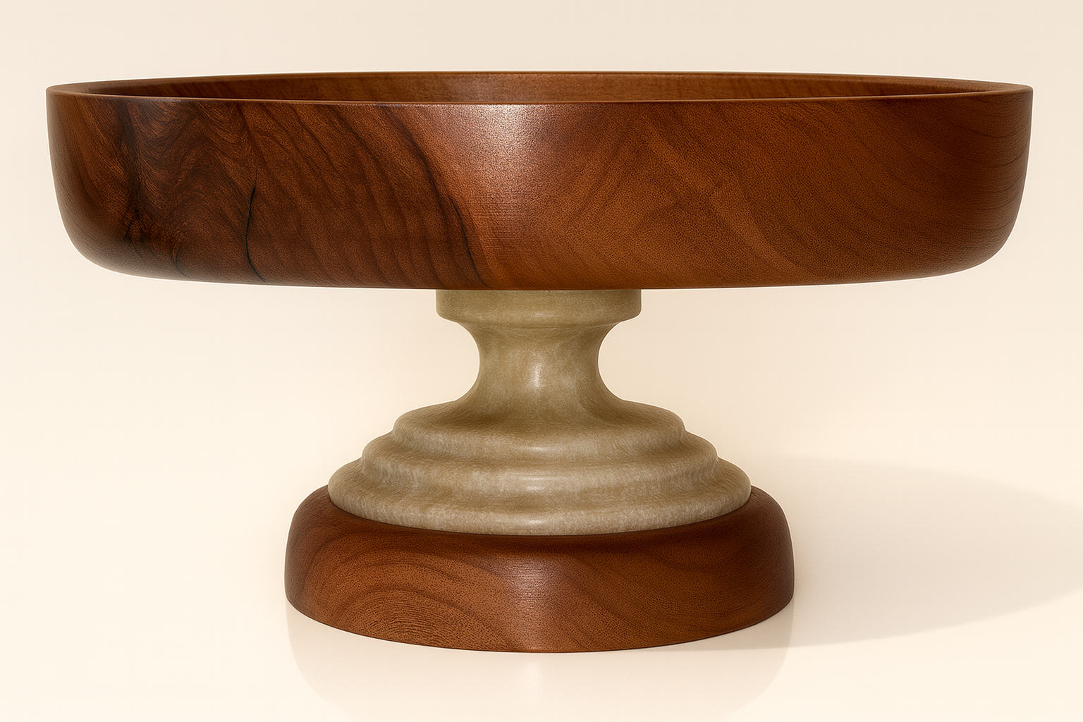 Woodenberg „Nobile“ – Etagere aus Walnussholz mit Marmorsockel