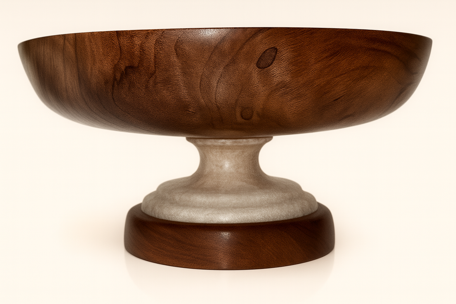 Woodenberg „Nobile“ – Etagere aus Walnussholz mit Marmorsockel