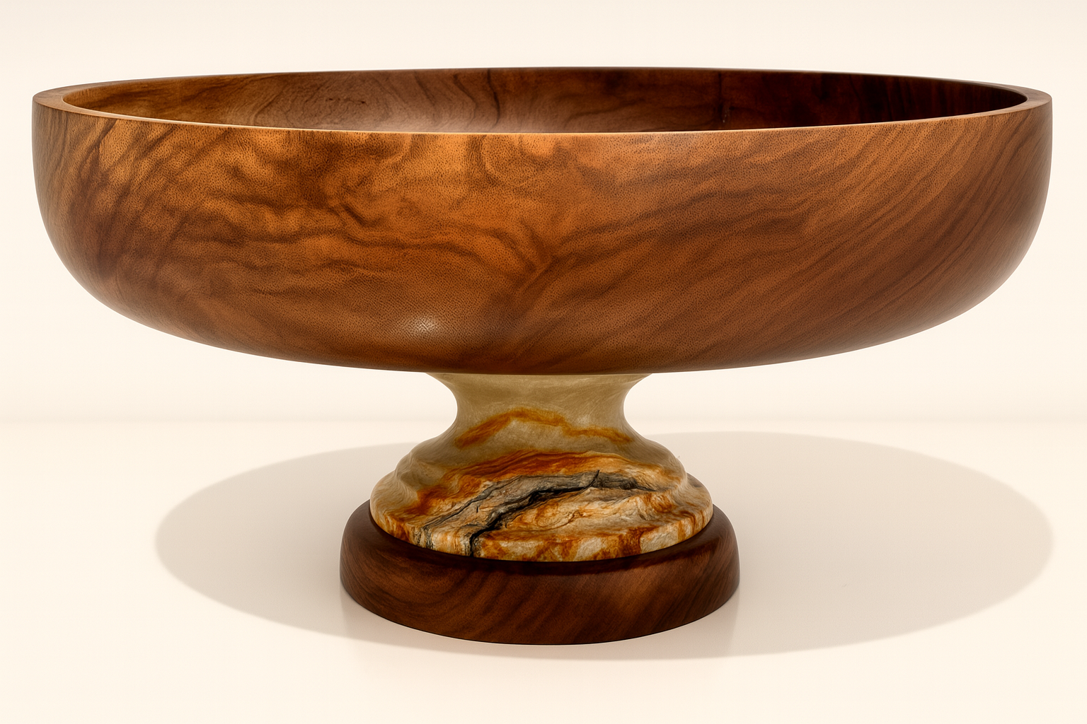 Woodenberg „Nobile“ – Etagere aus Walnussholz mit Marmorsockel