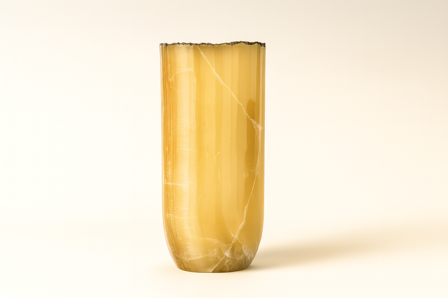 Aschenberg Naturstein-Vase „Linea“ – Zylindervase aus echtem Onyx-Marmor