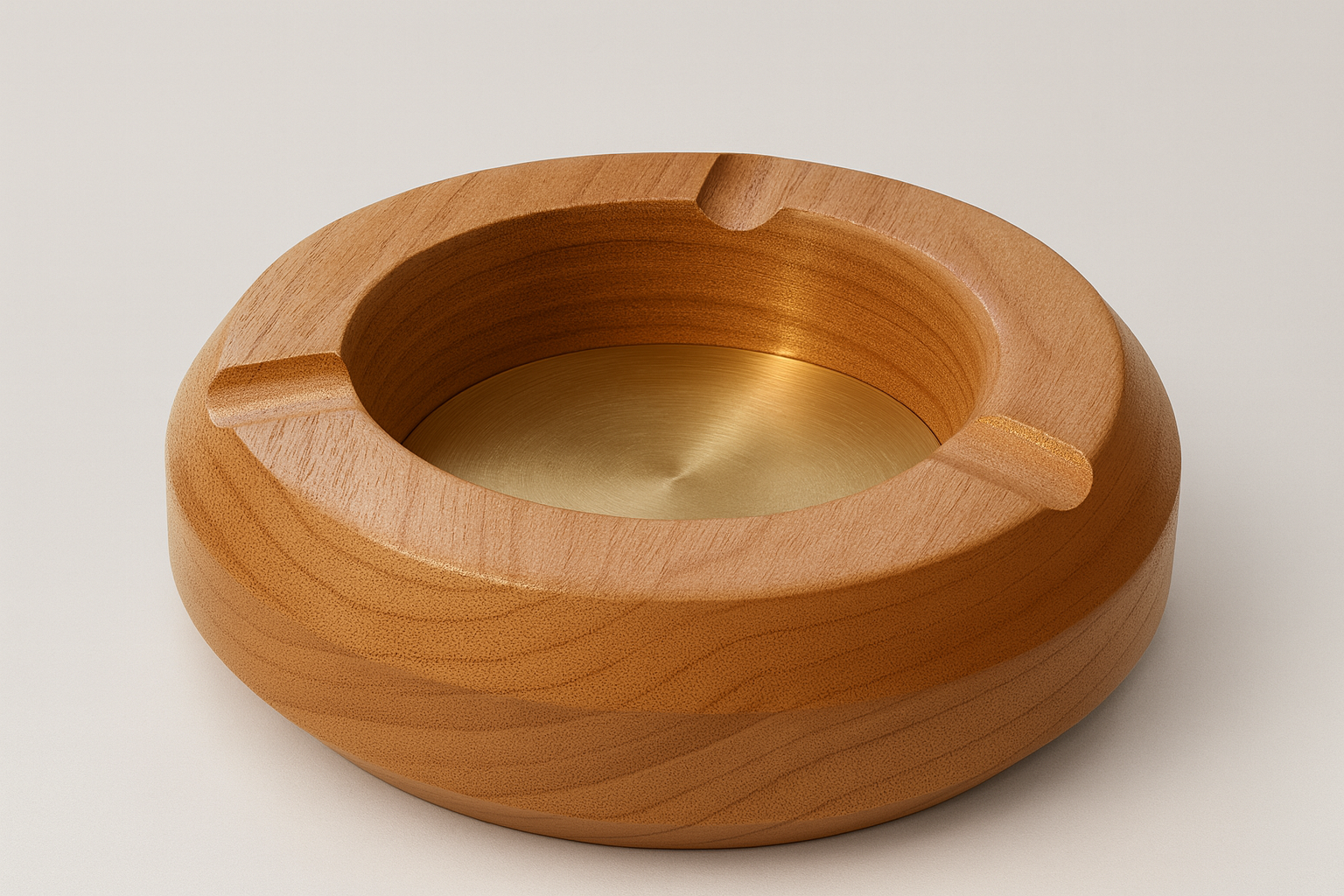 Woodenberg Lumo – Aschenbecher aus Walnussholz mit Metalleinsatz