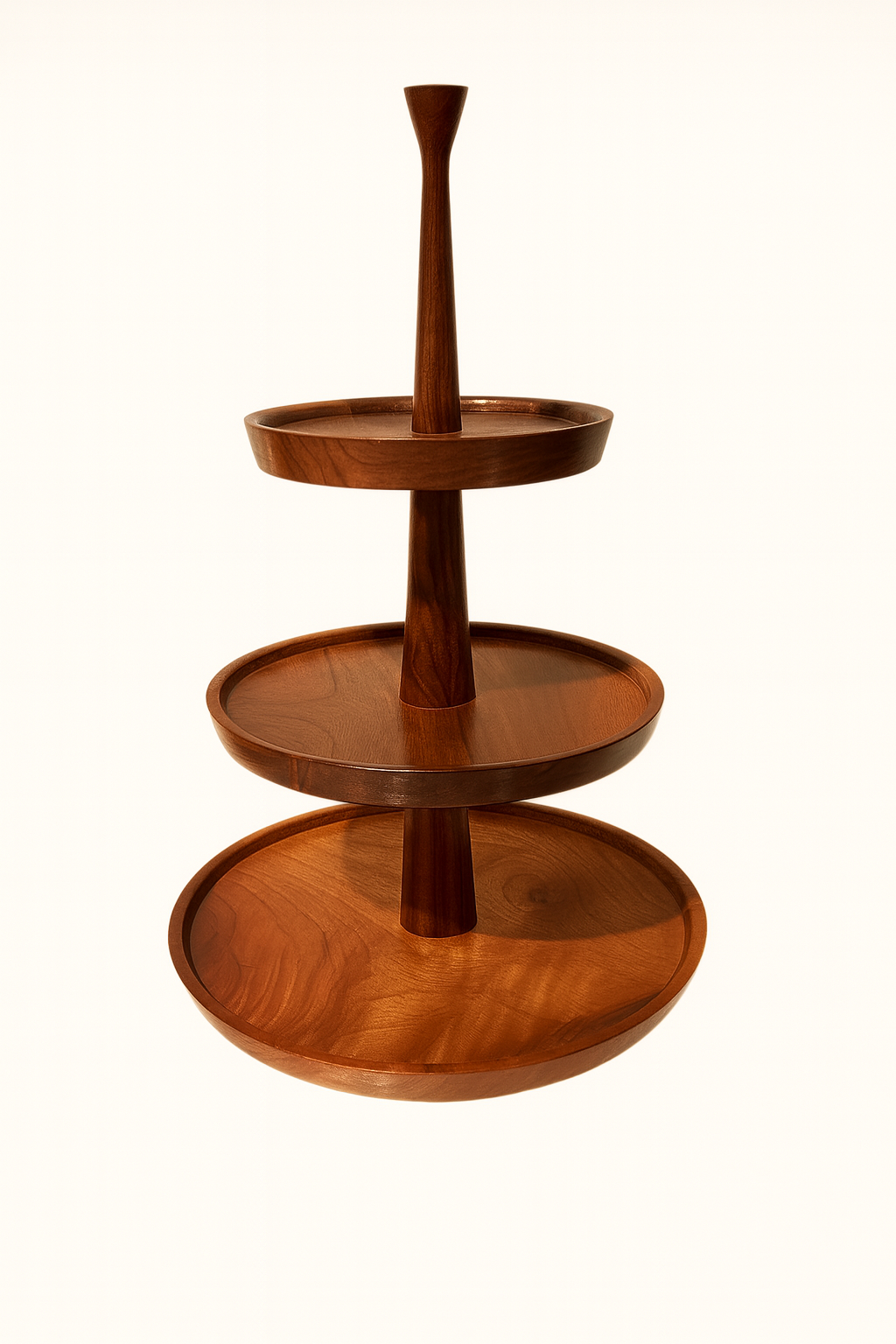 Woodenberg Etagere “Tiran” – dreistöckig aus Walnussholz