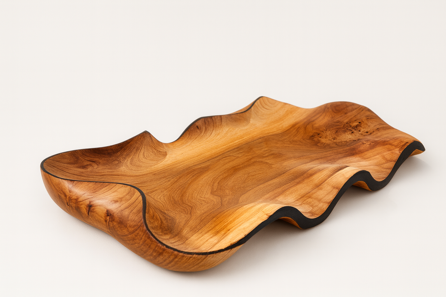 Woodenberg Wellenholzschale „Aurea“ – Handgefertigt aus massivem Walnussholz