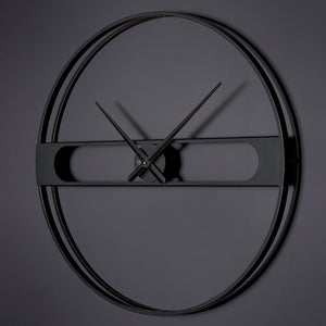 Venus Wanduhr 80 cm – Black Carbon & Beige | Runde Designeruhr aus Metall von RH Clocks