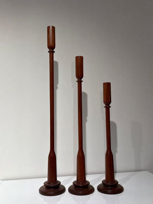 Woodenberg Kerzenhalter-Set „Lina“ aus Mandelholz (3-teilig)