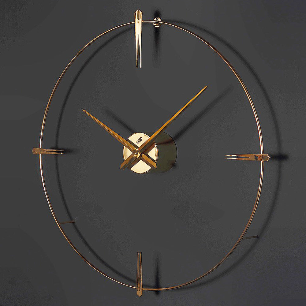 Zigma Wanduhr 80 cm – Antikgold, Metallic Gold, Chrom & Black Carbon | Moderne Designuhr aus Metall von RH Clocks