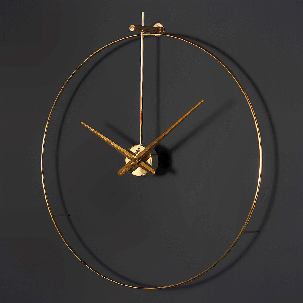 Signal Wanduhr 80 cm – Antikgold, Metallic Gold, Chrom & Black Carbon | Geometrische Designer-Metalluhr von RH Clocks